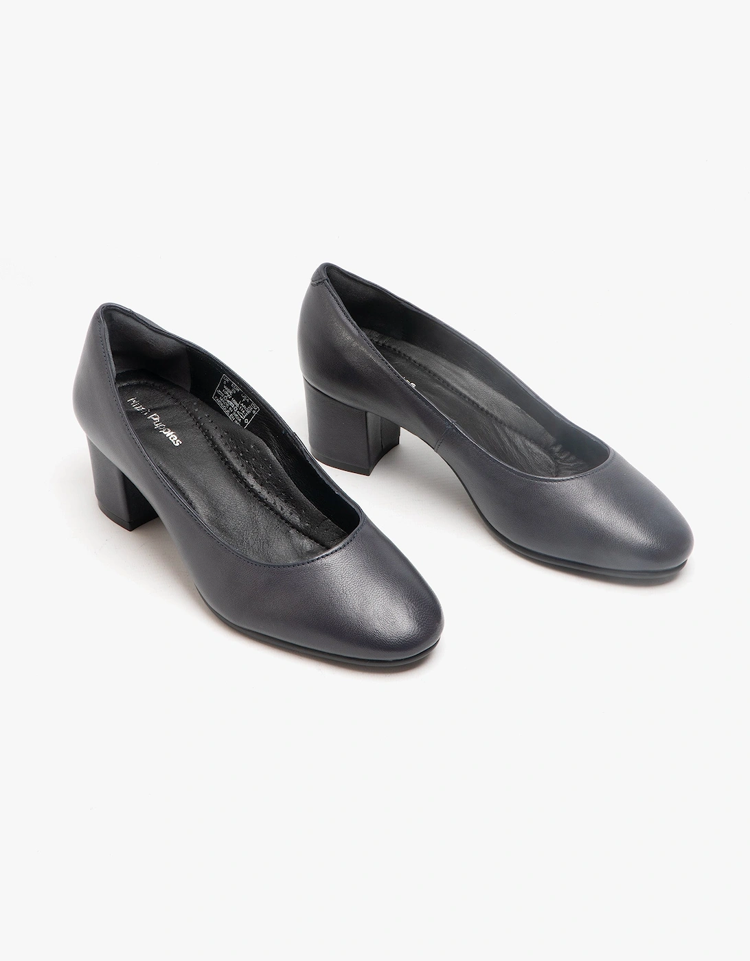 ANNA Womens Leather Court Shoes Navy