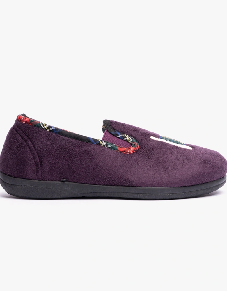 DANDIE Womens (EE/EEE Fit) Full Slippers Purple