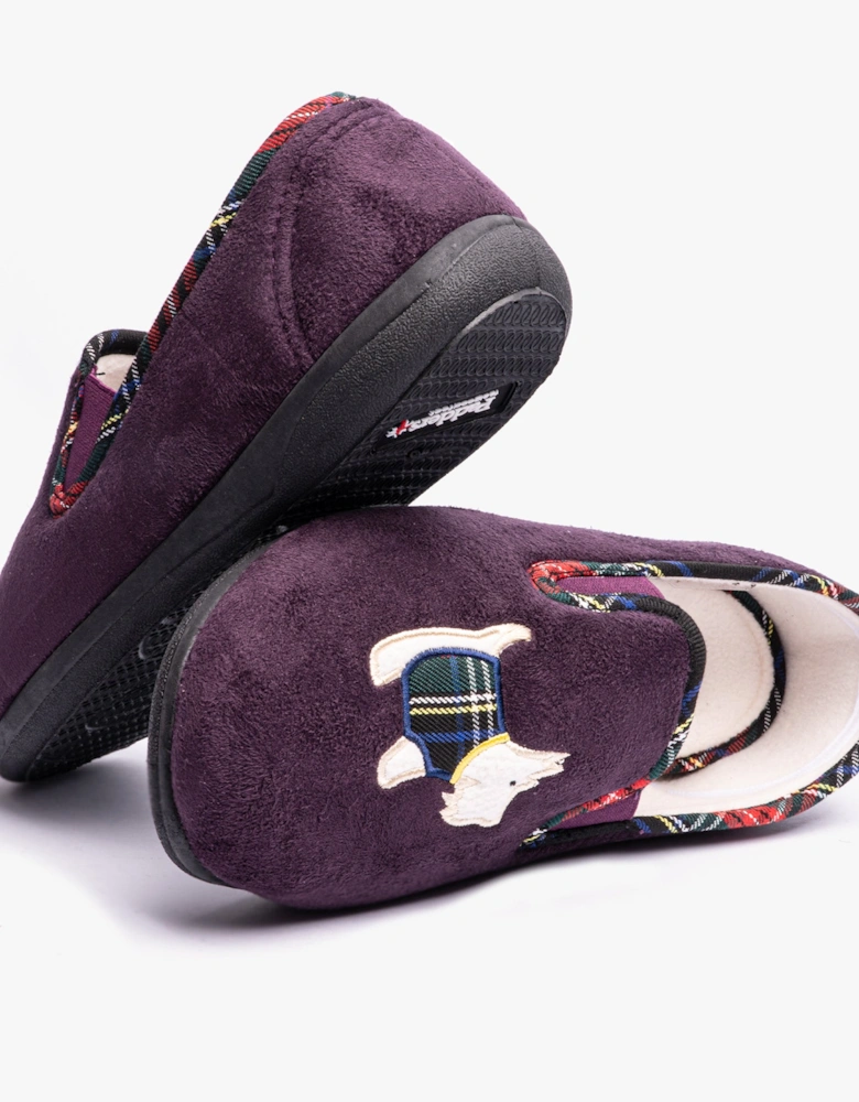 DANDIE Womens (EE/EEE Fit) Full Slippers Purple