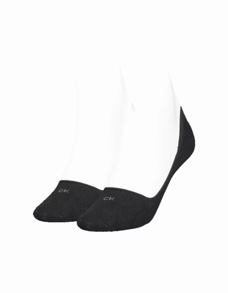 2 Pack Womens Invisible Socks Black