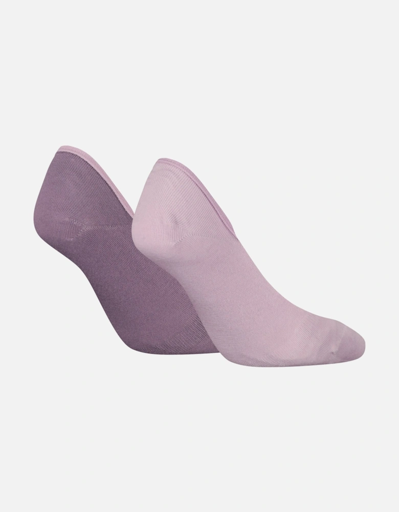 2 Pack Womens Invisible Socks Lilac