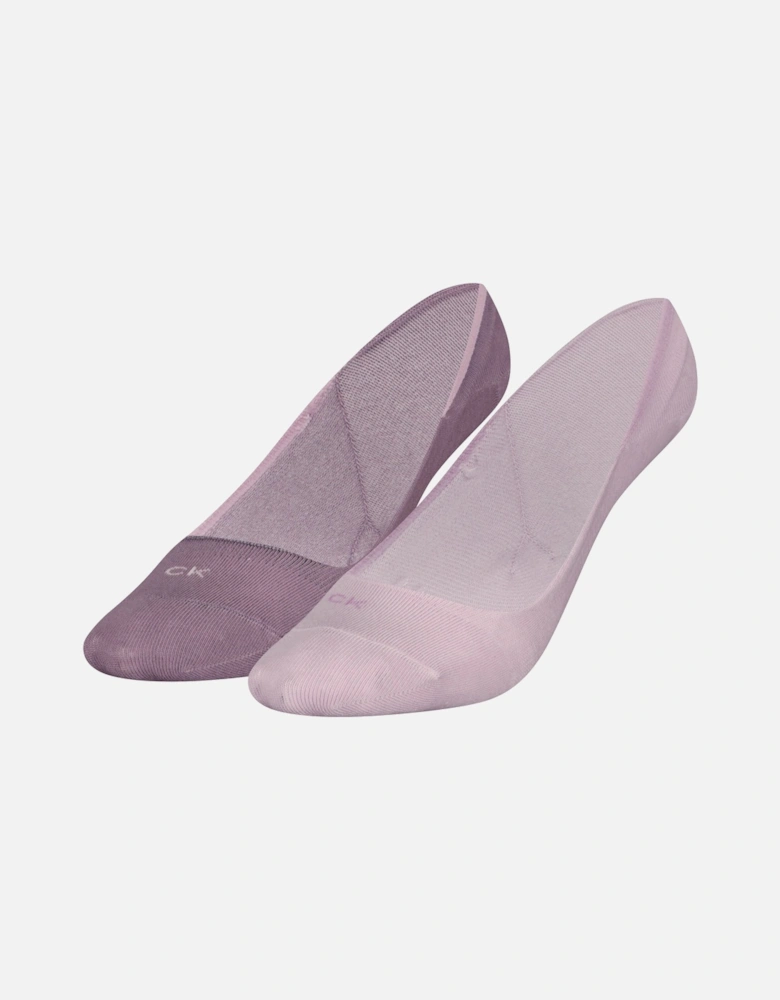 2 Pack Womens Invisible Socks Lilac