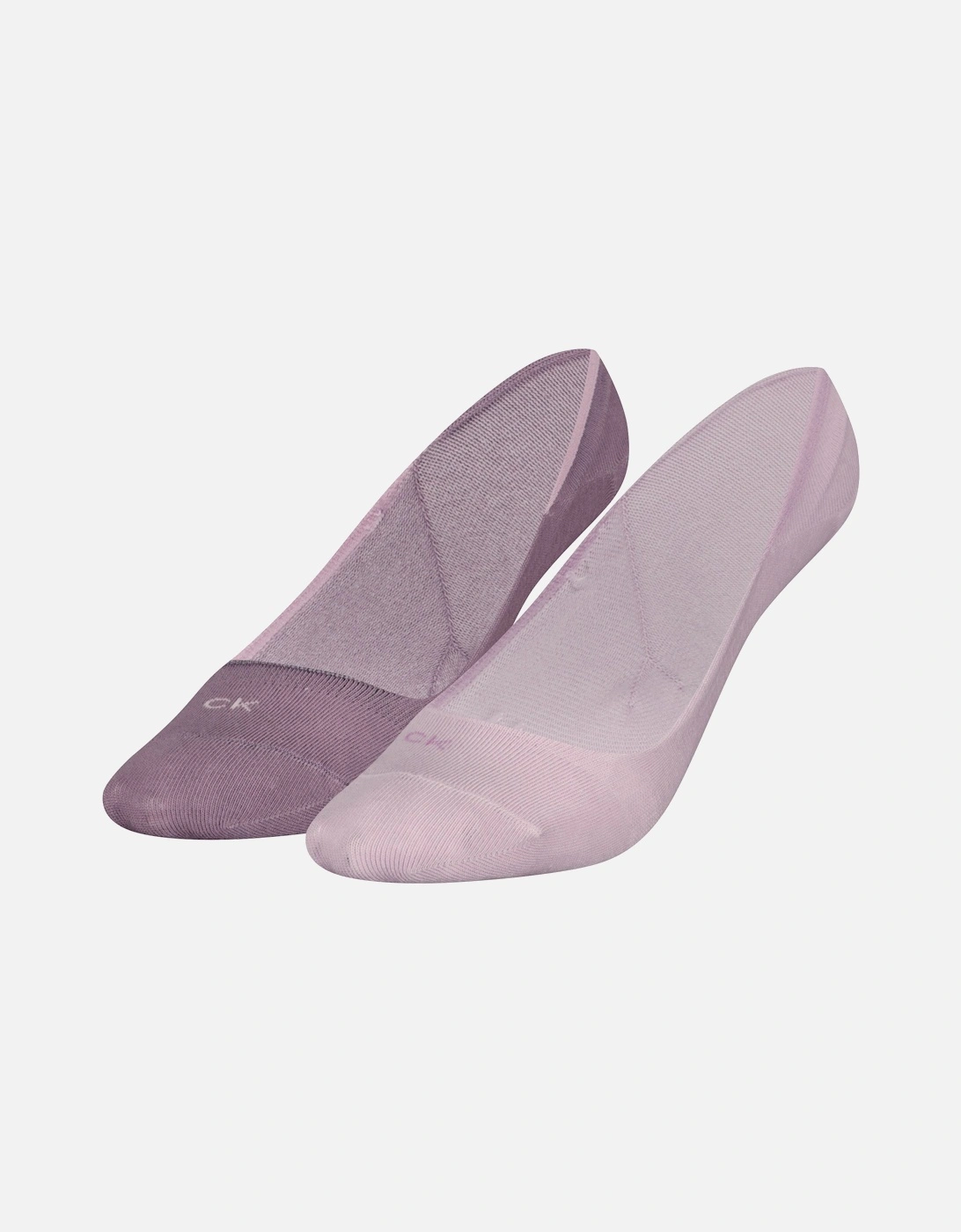 2 Pack Womens Invisible Socks Lilac, 3 of 2