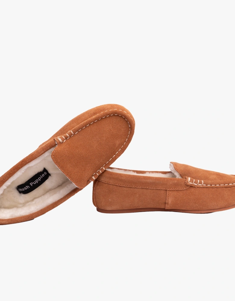 ANNIE MOCASSIN Classic Womens Slippers Tan