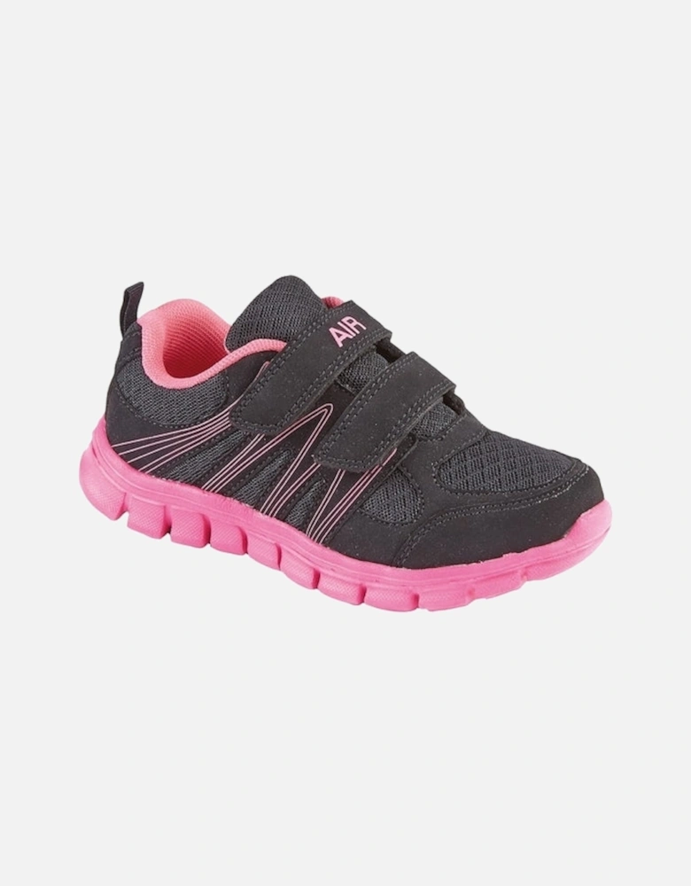 AIR SPRINT Touch Fastening Lightweight Jogger Trainer Black/Pink