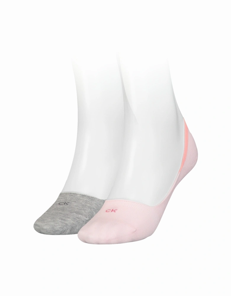 2 Pack Womens Invisible Socks Pink