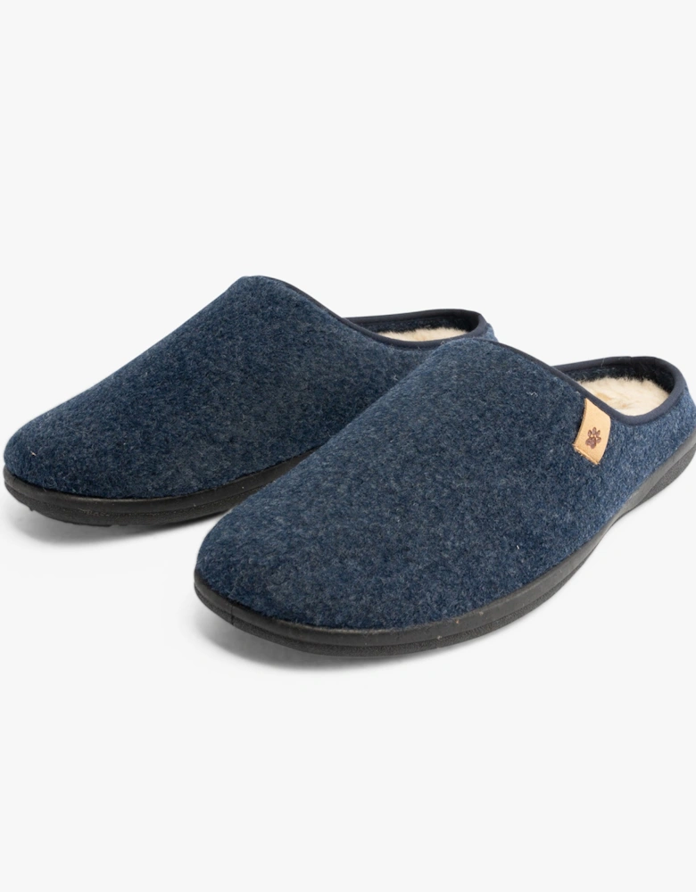 FELIX Mens Slippers Blue Felt