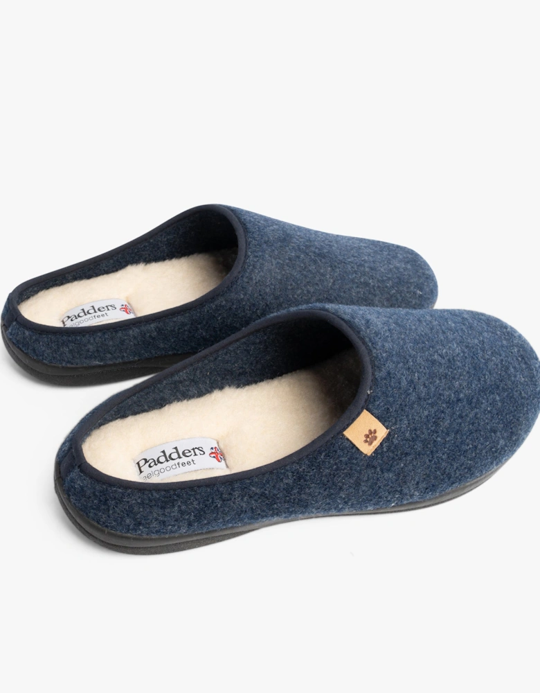FELIX Mens Slippers Blue Felt
