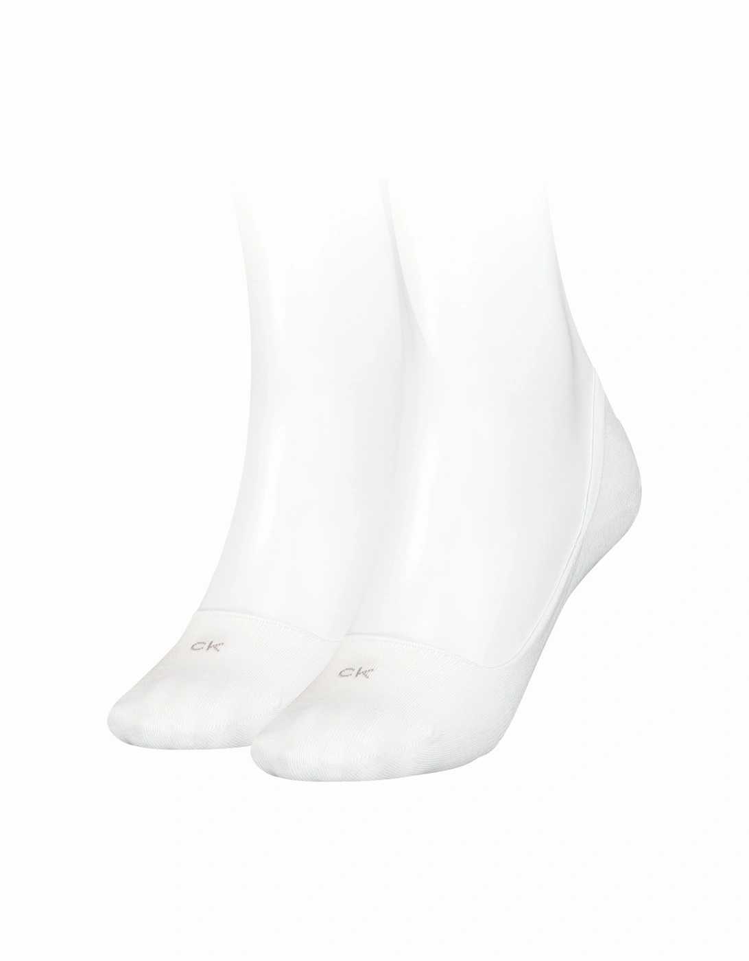 2 Pack Womens Invisible Socks White