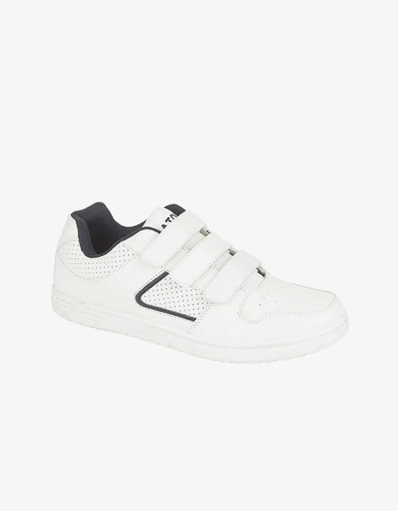 CHARING CROSS Mens Triple Velcro Trainers White