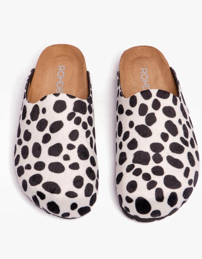 6078-99 Womens Slippers Black White