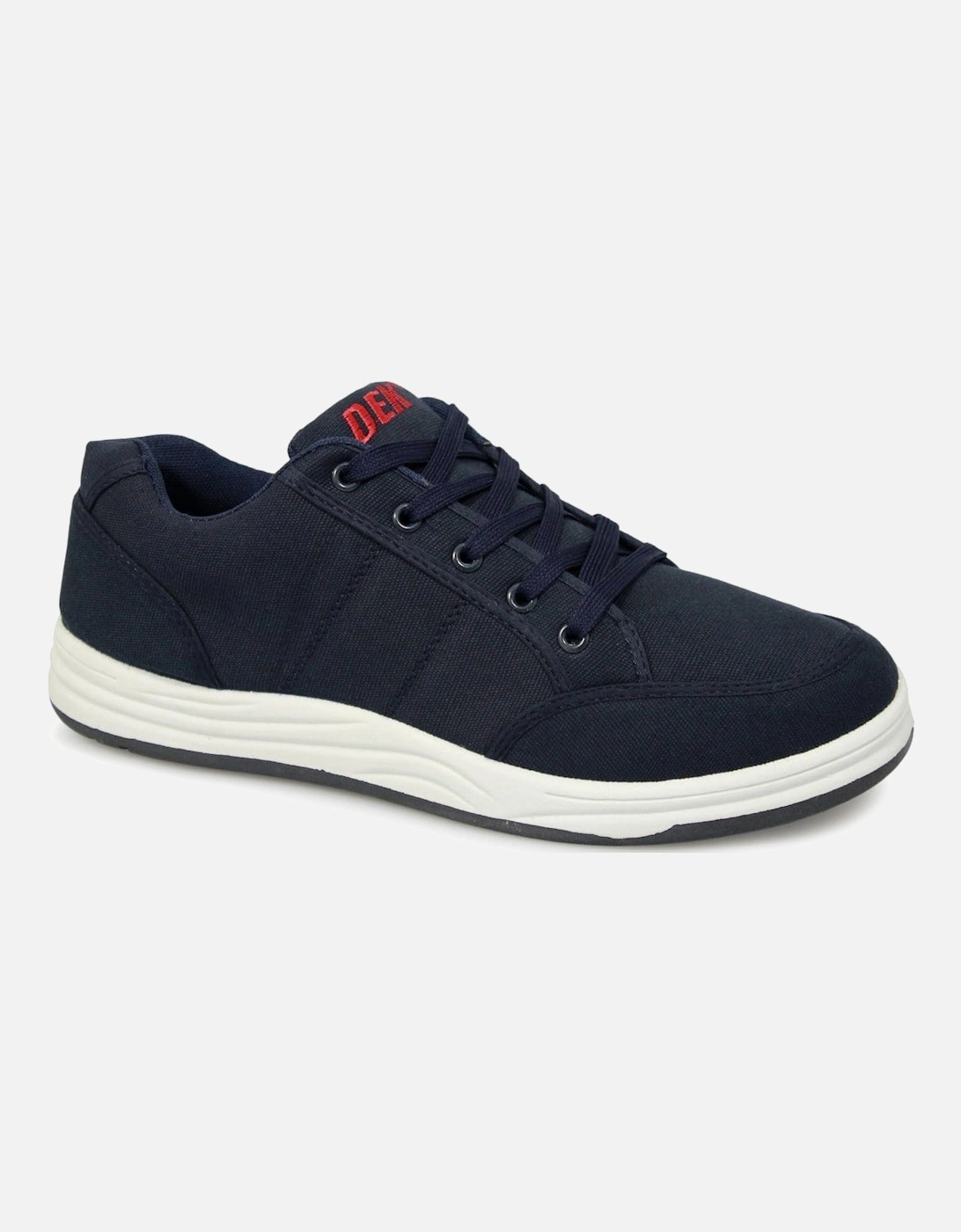 CHARLIE Mens Canvas 5 Eyelet Leisure Trainers Navy, 5 of 4