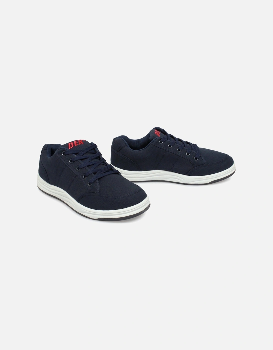 CHARLIE Mens Canvas 5 Eyelet Leisure Trainers Navy