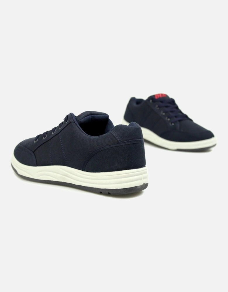 CHARLIE Mens Canvas 5 Eyelet Leisure Trainers Navy