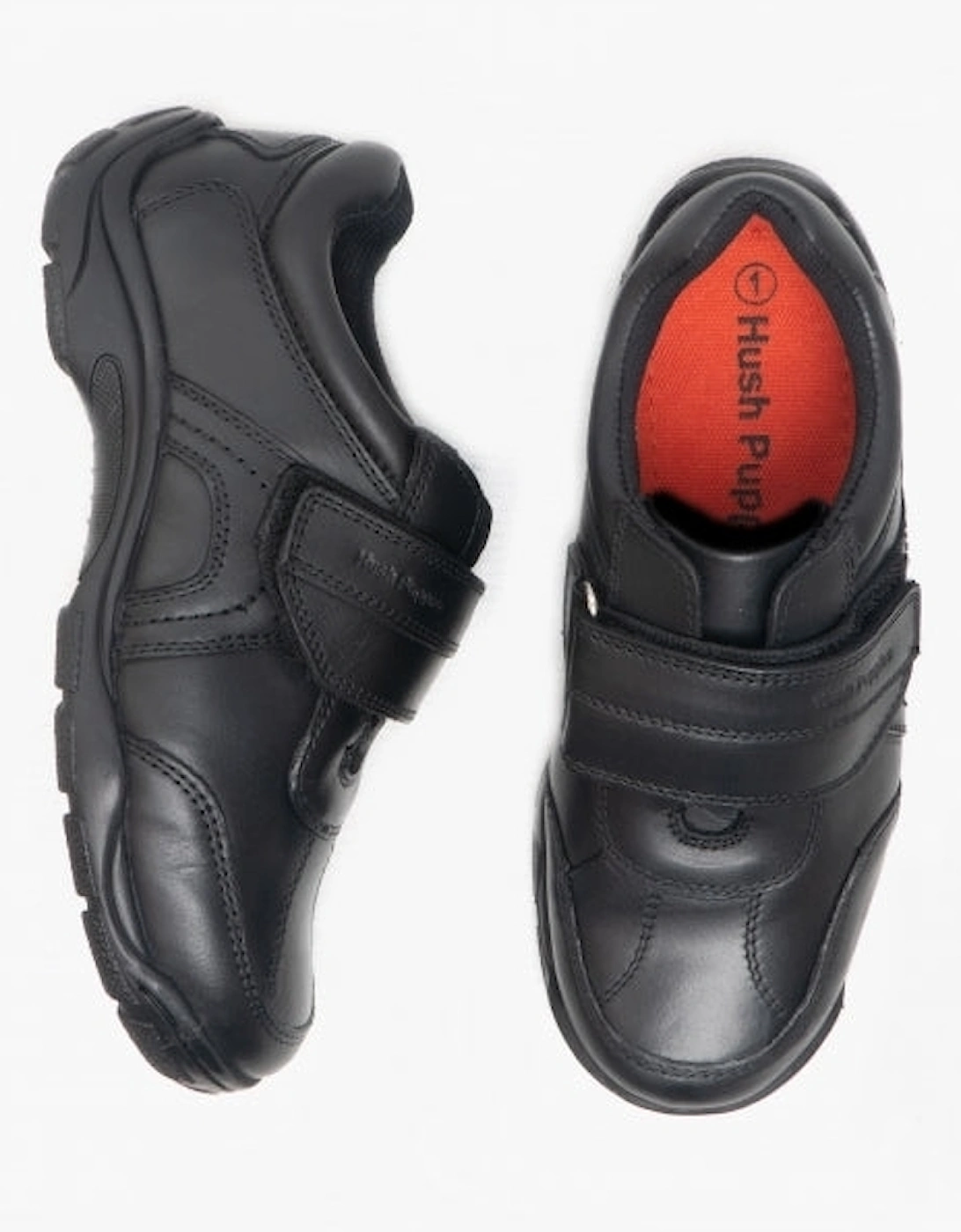 ARLO Boys Leather School Shoes Black