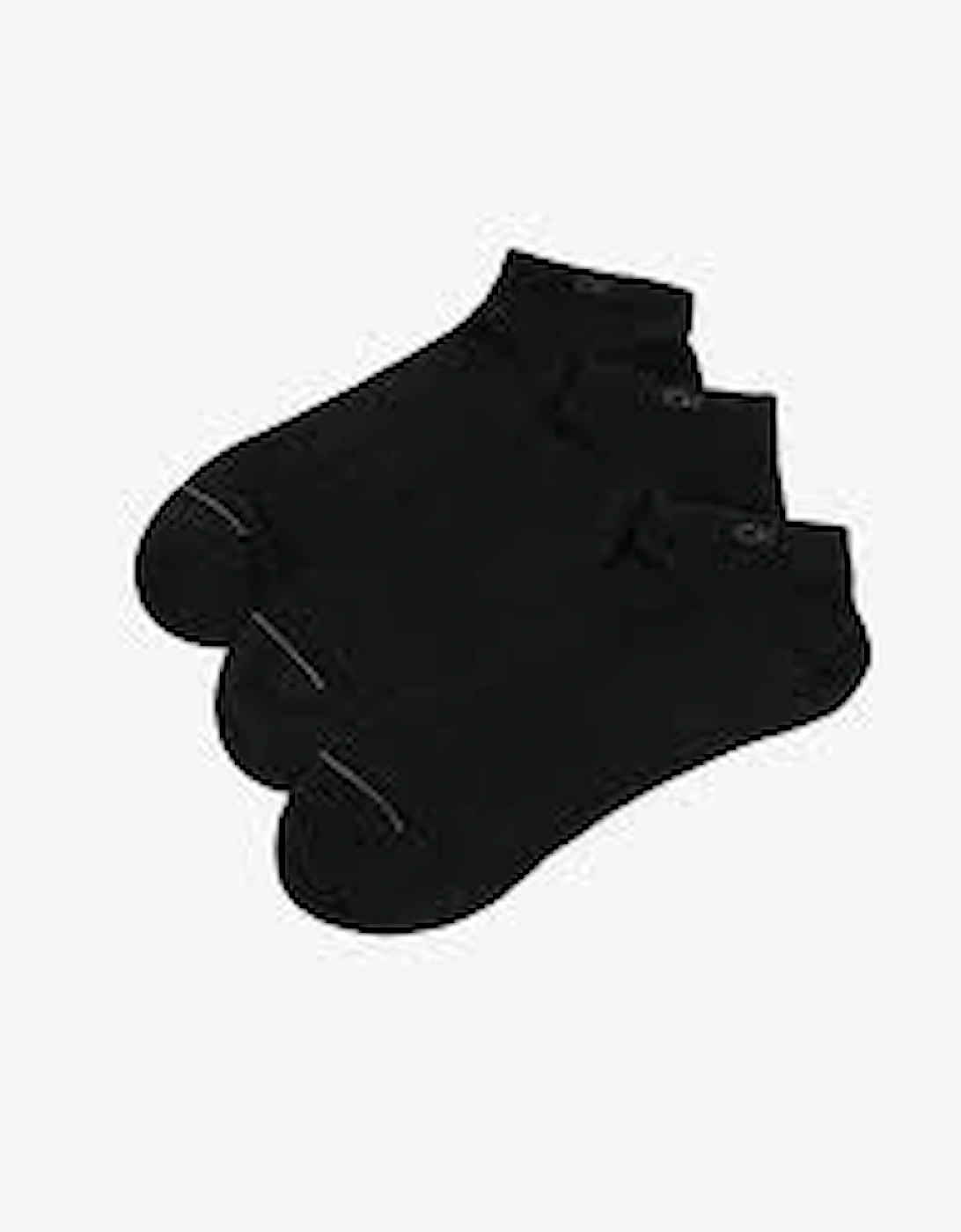 3 Pack Mens Ankle Trainer Socks Black, 2 of 1