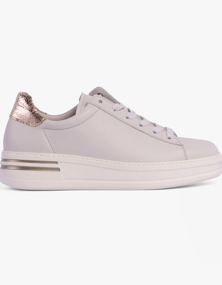 KEYSTONE Womens Trainers Off-White/Silver/Gold