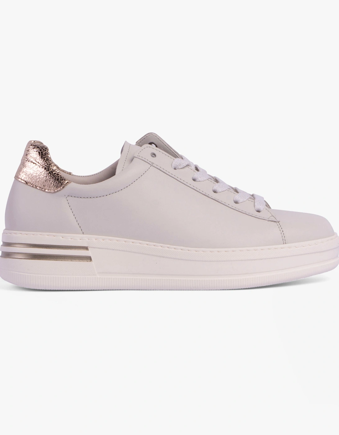 KEYSTONE Womens Trainers Off-White/Silver/Gold, 8 of 7