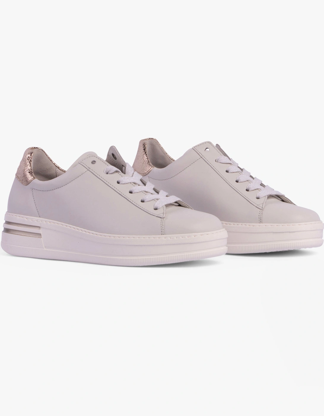 KEYSTONE Womens Trainers Off-White/Silver/Gold