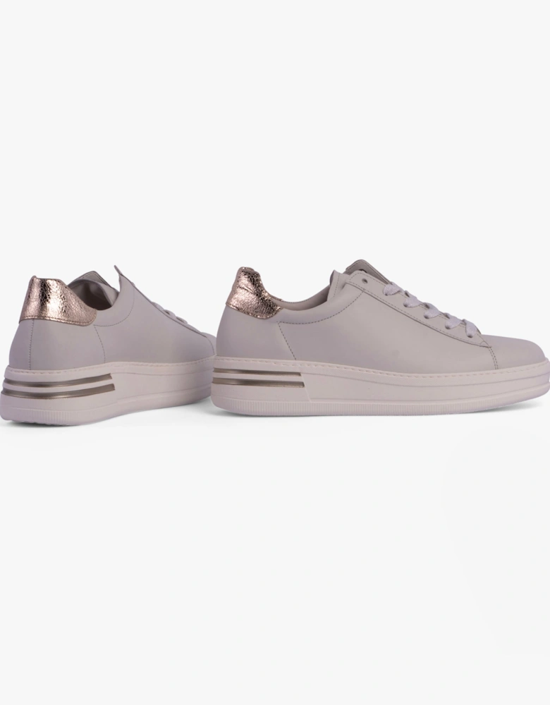 KEYSTONE Womens Trainers Off-White/Silver/Gold