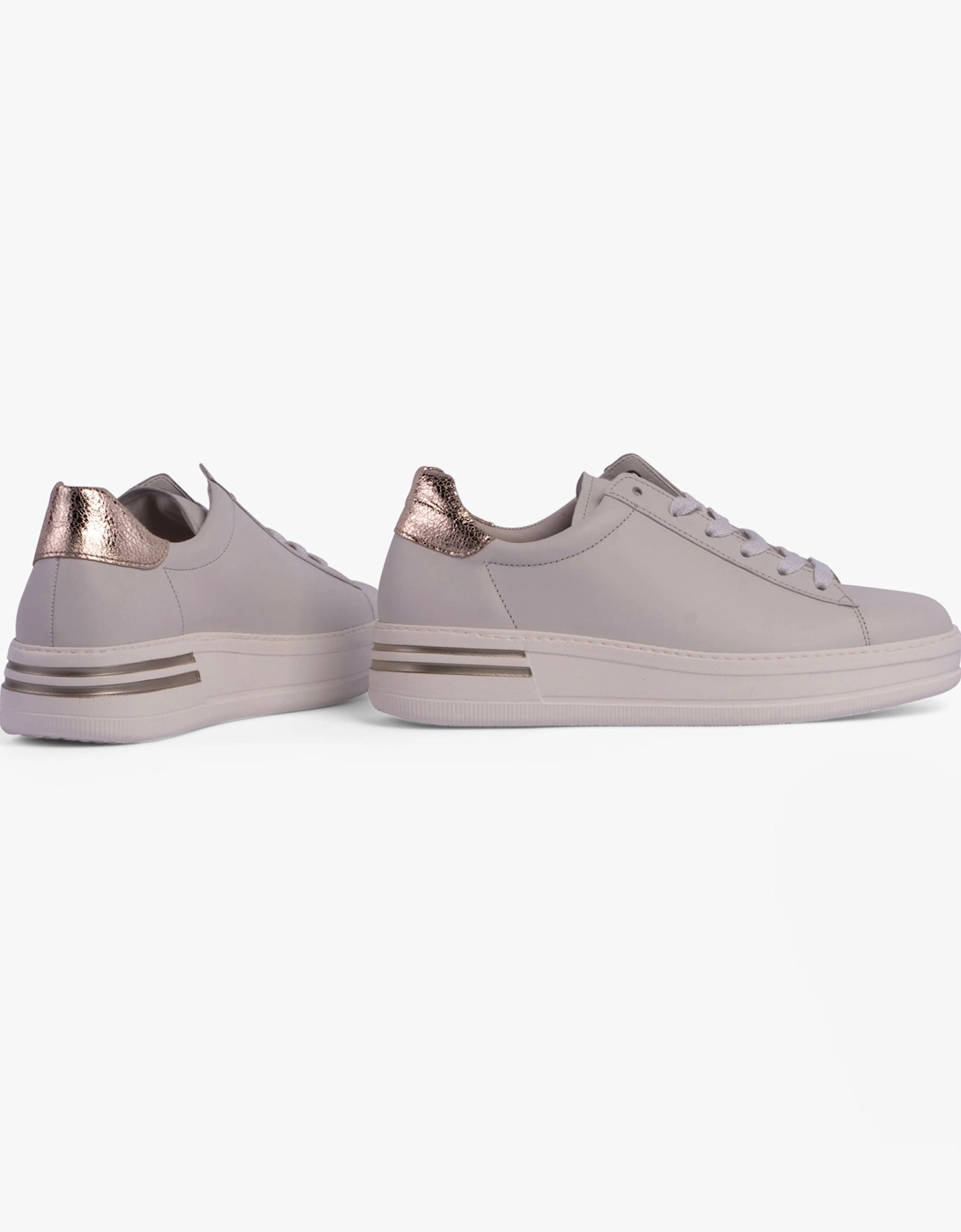 KEYSTONE Womens Trainers Off-White/Silver/Gold