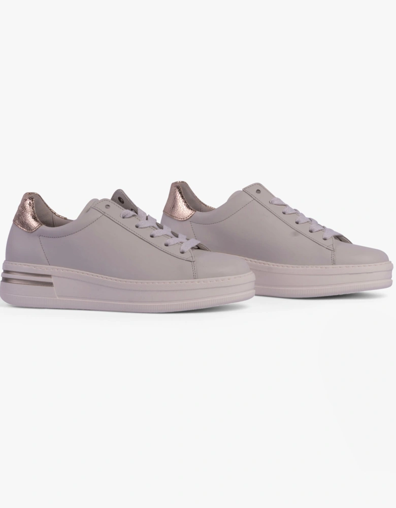 KEYSTONE Womens Trainers Off-White/Silver/Gold