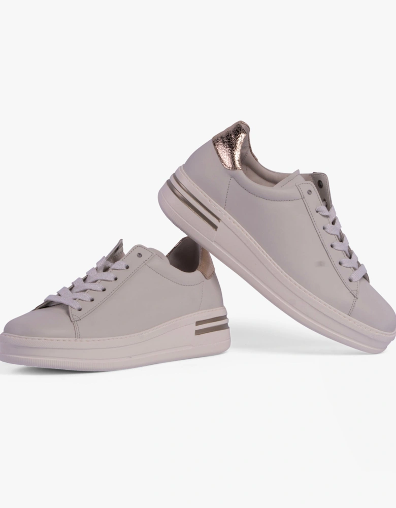 KEYSTONE Womens Trainers Off-White/Silver/Gold