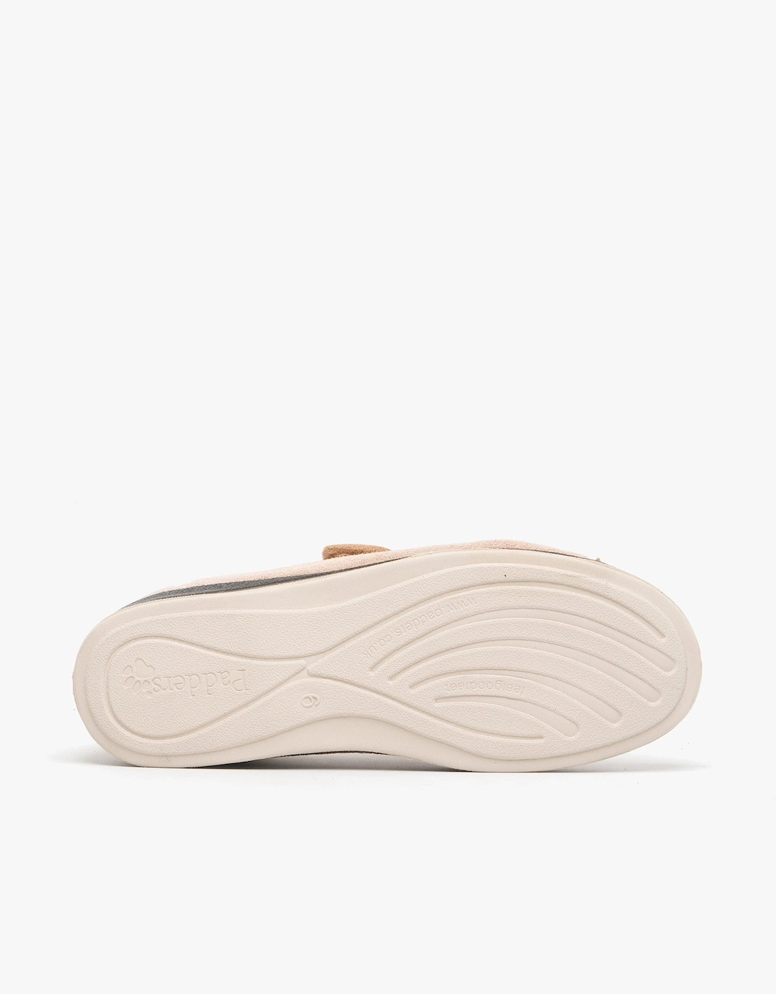 LYDIA Womens (EE Fit) Touch Fasten Slippers Taupe