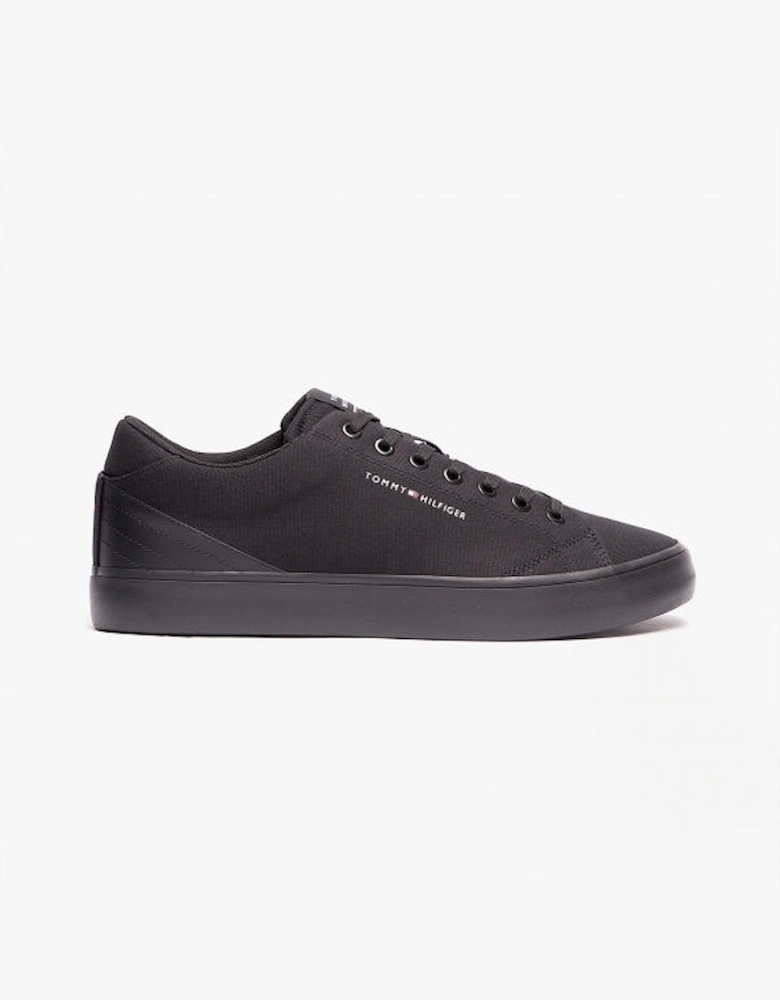 HI VULC Mens Leather Contrast Detail Trainers Black