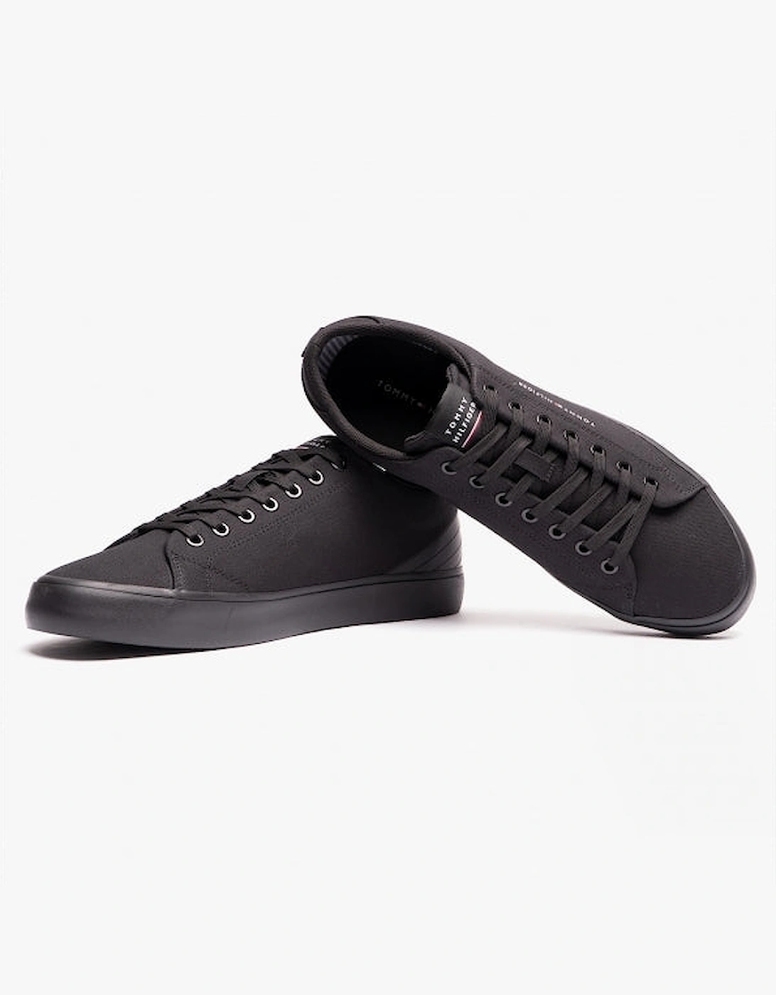 HI VULC Mens Leather Contrast Detail Trainers Black