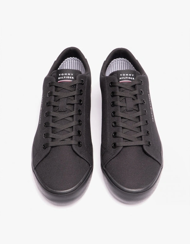 HI VULC Mens Leather Contrast Detail Trainers Black