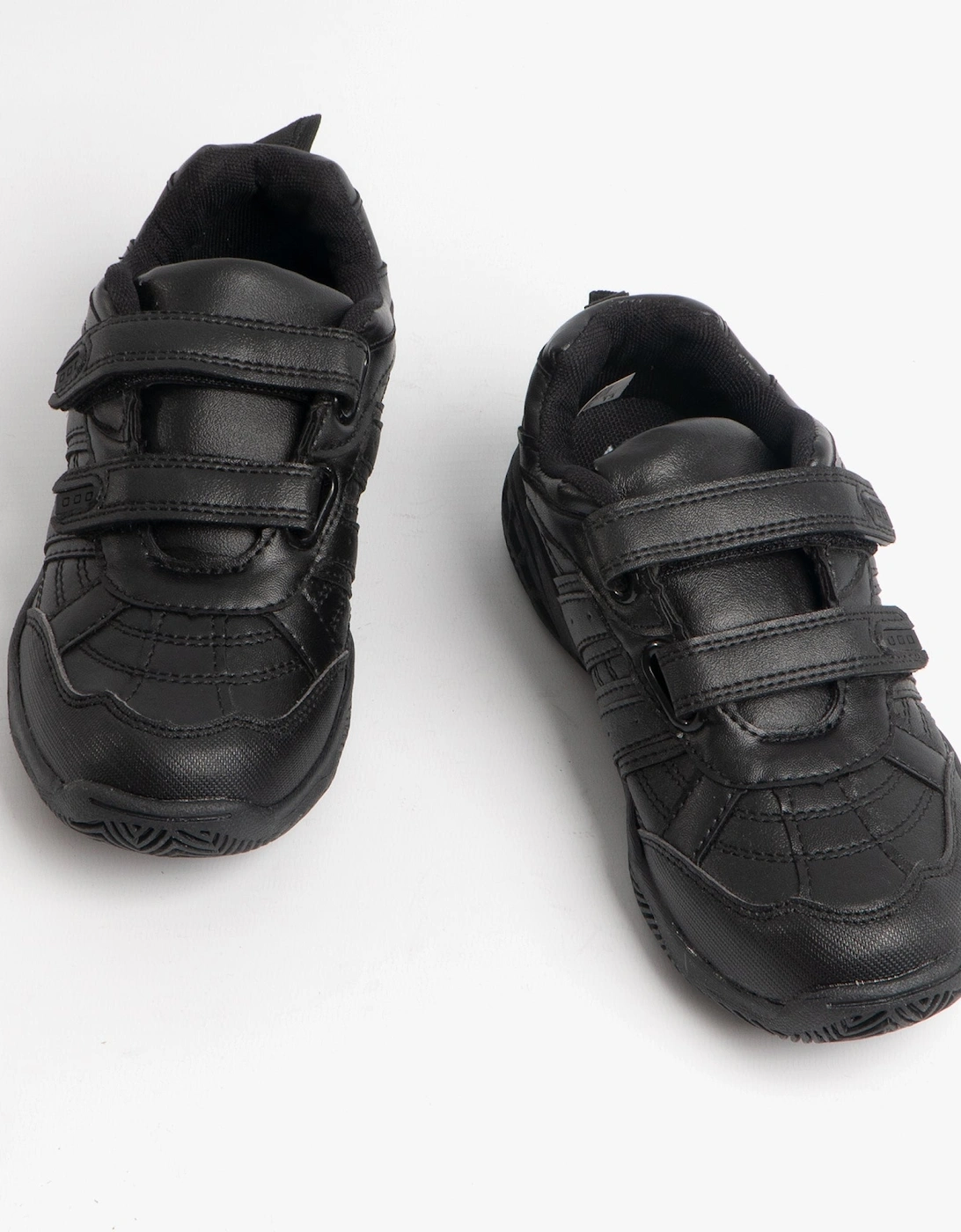 FUSION Boys Kids Twin Touch Fasten School Trainers Black