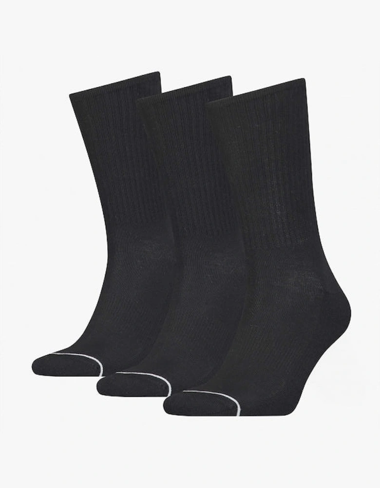 3 Pack Mens Crew Trainer Socks Black