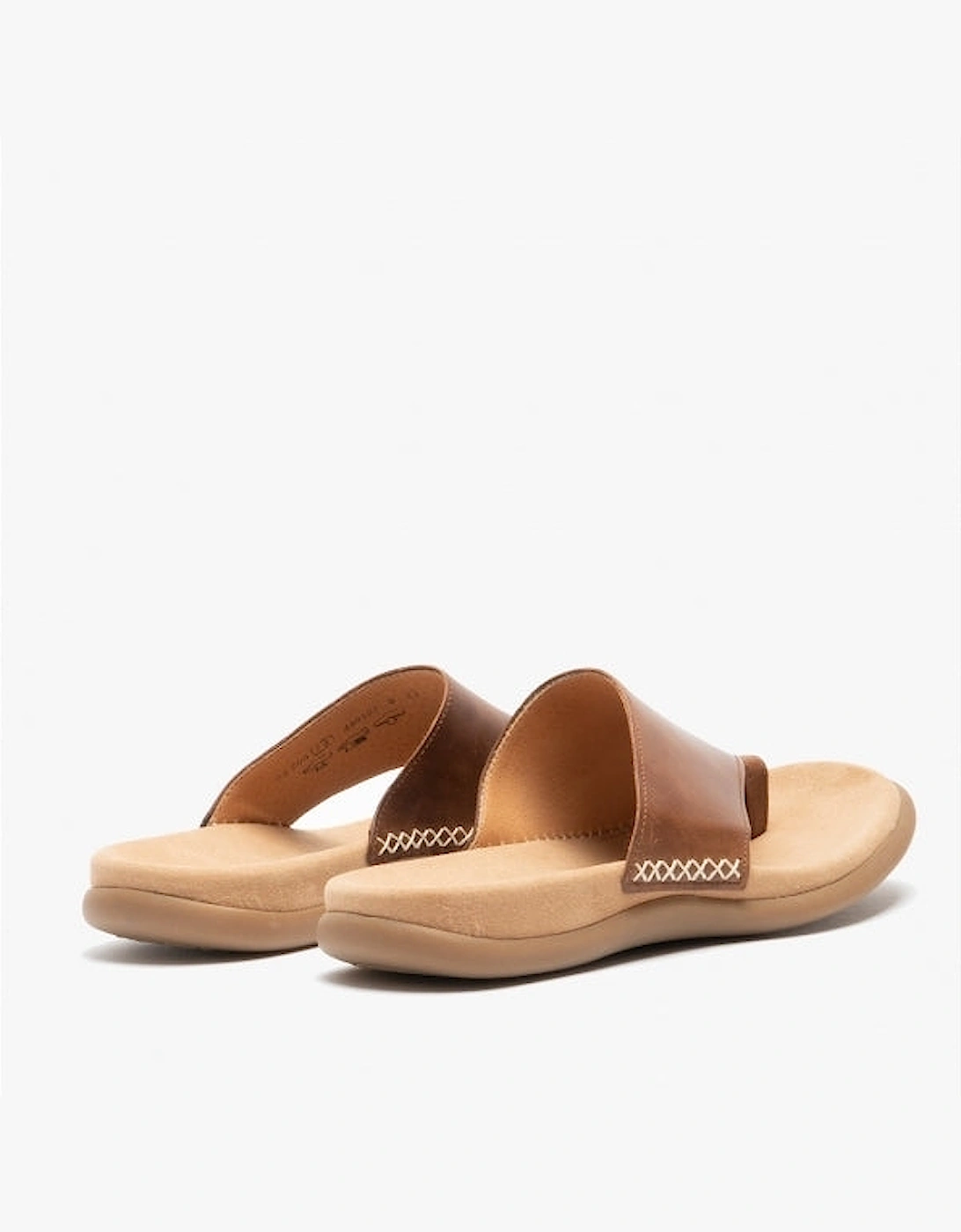 LANZAROTE Womens Leather Mule Sandals Peanut