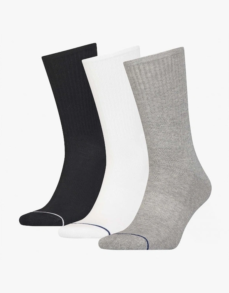 3 Pack Mens Crew Trainer Socks Grey