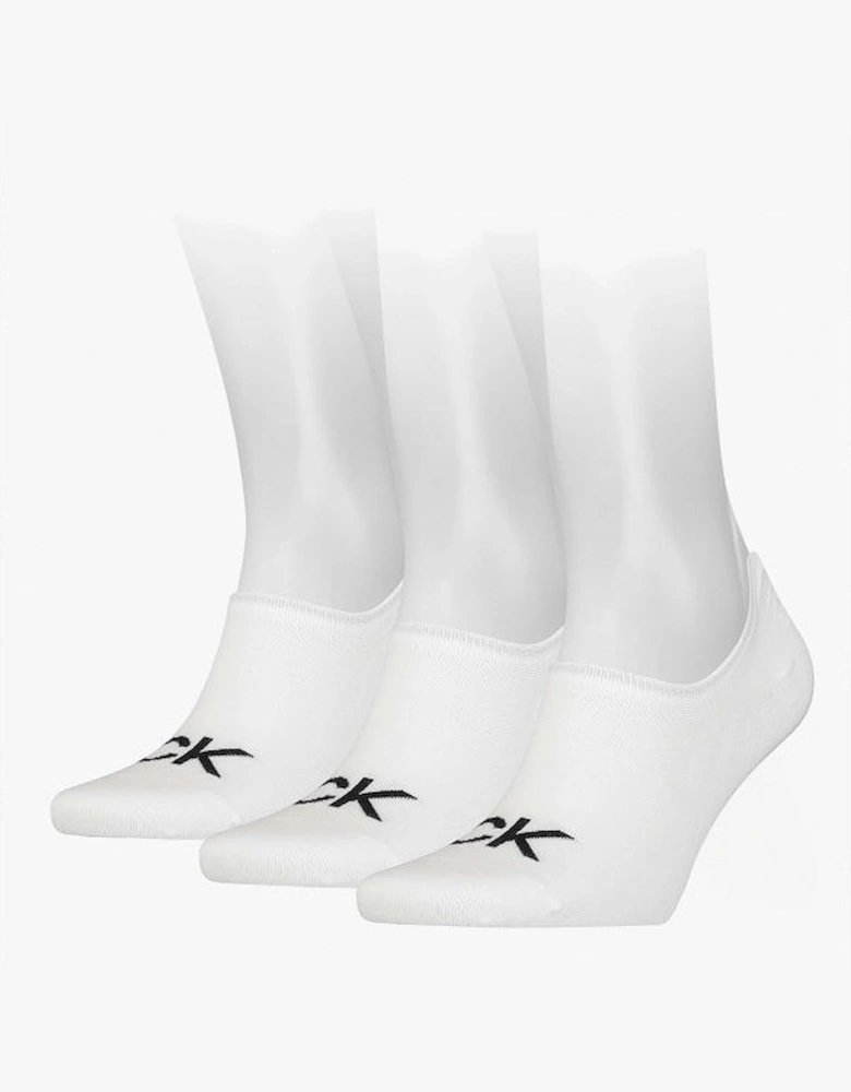 3 Pack Mens Invisible Socks White