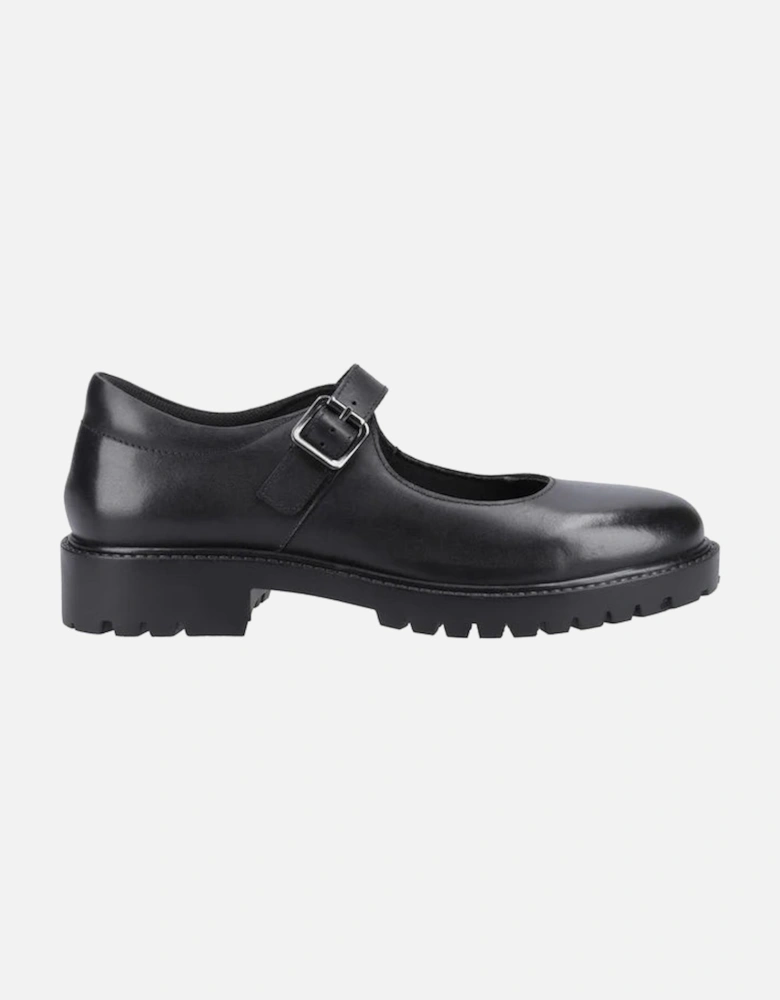 AURORA Girls Leather School Shoes Black