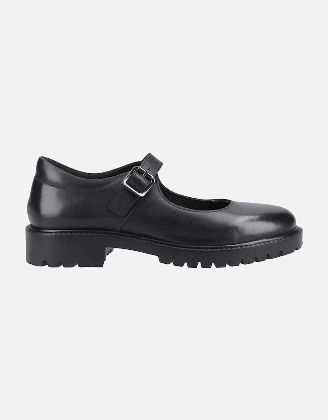 AURORA Girls Leather School Shoes Black, 6 of 5