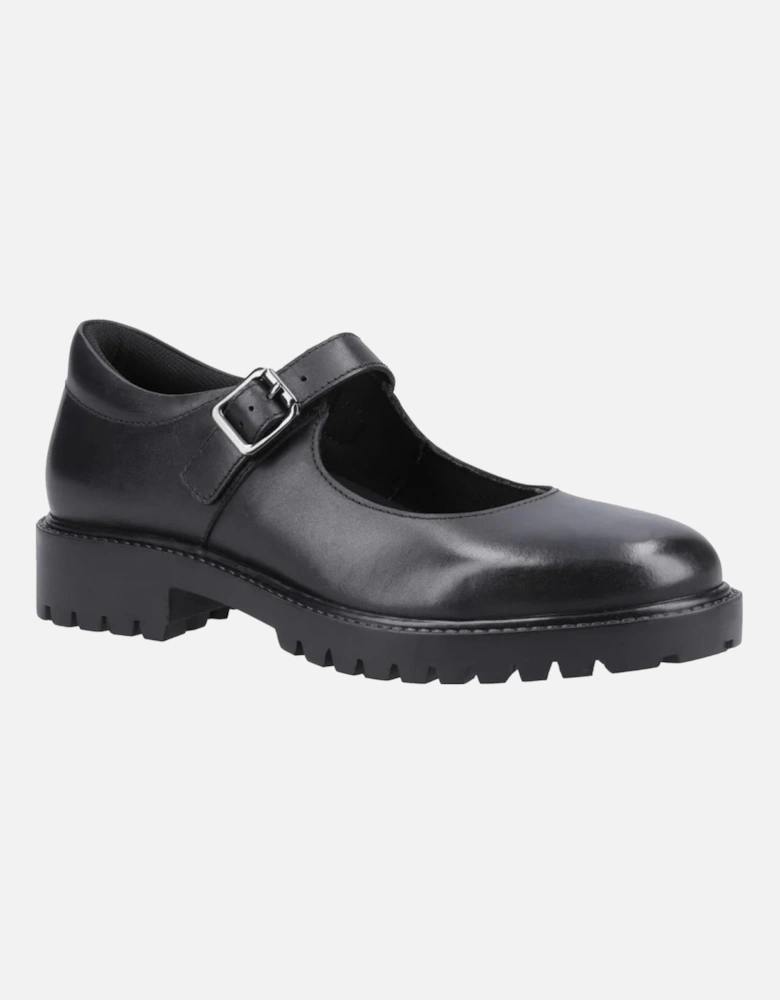 AURORA Girls Leather School Shoes Black