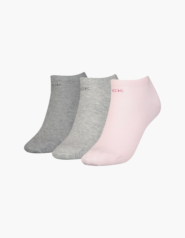 3 Pack Womens Ankle Trainer Socks Pink Combo