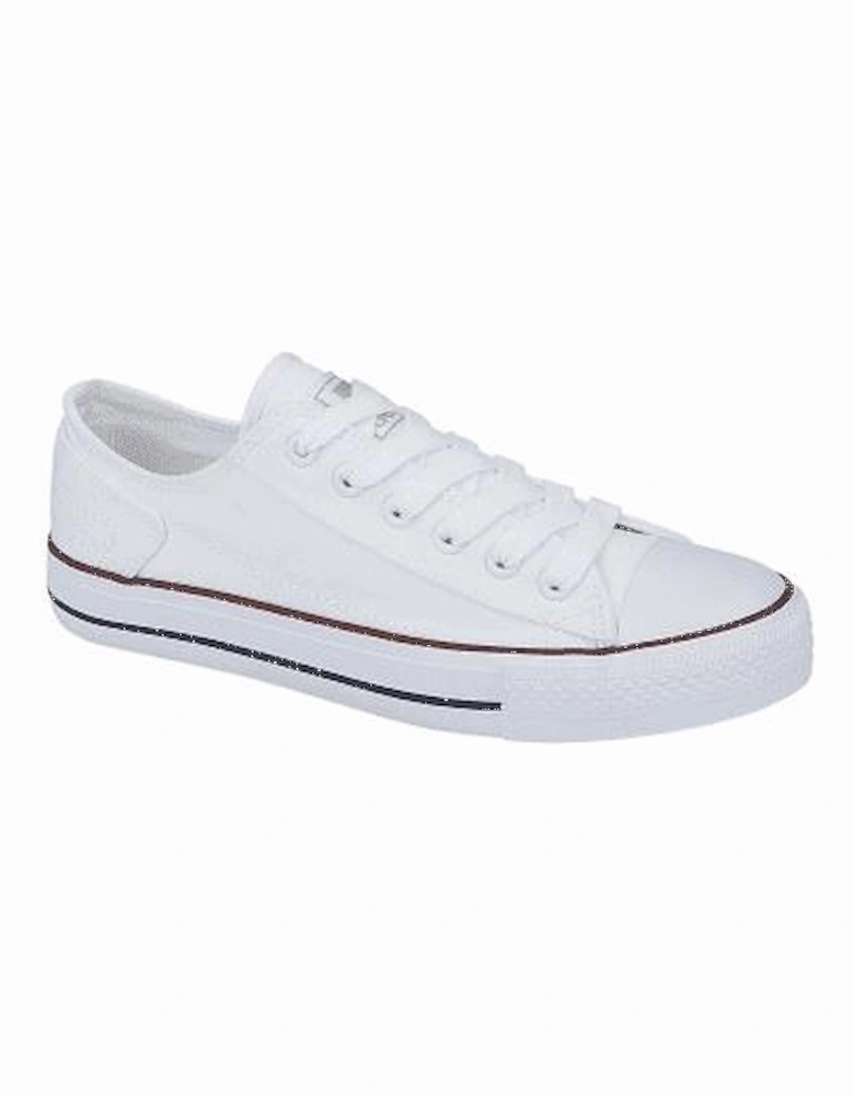 L810G Womens Canvas Lace-Up Trainers White