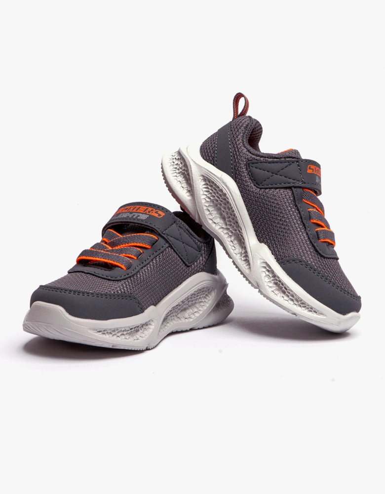 401675N/CCOR METEOR-LIGHTS Boys Trainers Charcoal/Orange