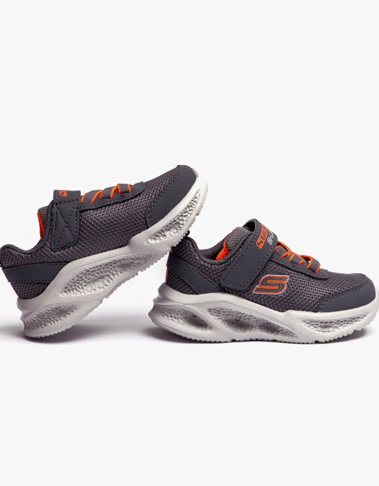 401675N/CCOR METEOR-LIGHTS Boys Trainers Charcoal/Orange