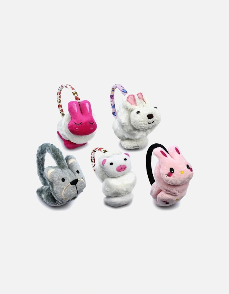 Royal Collection FASHION ANIMAL Kids Winter Earmuffs White Cat One Size