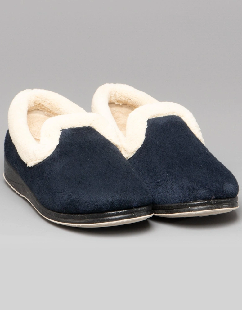 REPOSE Womens (EE Fit) Full Slippers Navy