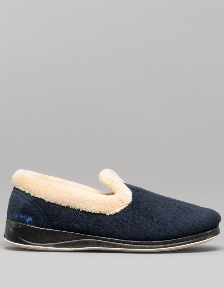 REPOSE Womens (EE Fit) Full Slippers Navy