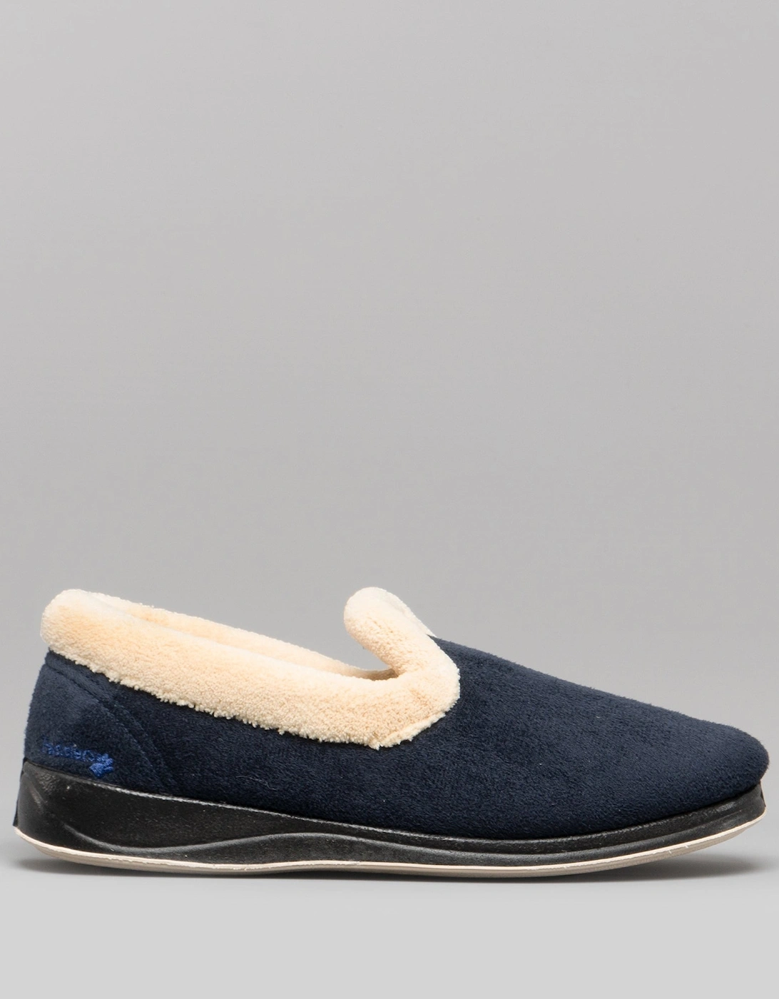 REPOSE Womens (EE Fit) Full Slippers Navy, 7 of 6