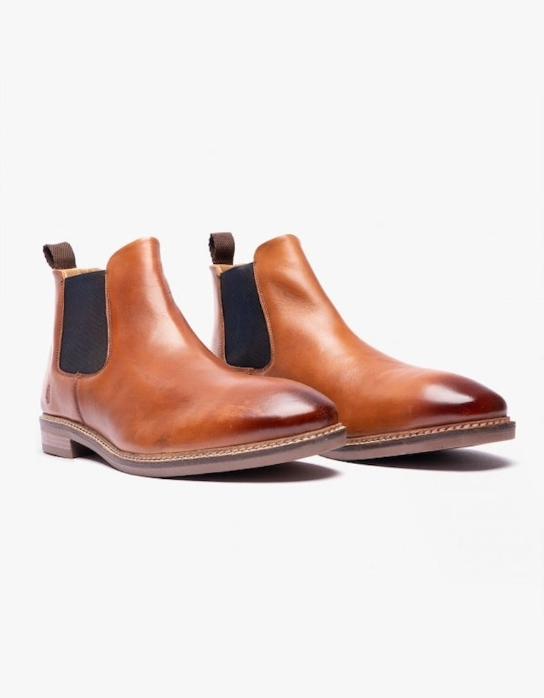 BLAKE Mens Leather Chelsea Boots Tan