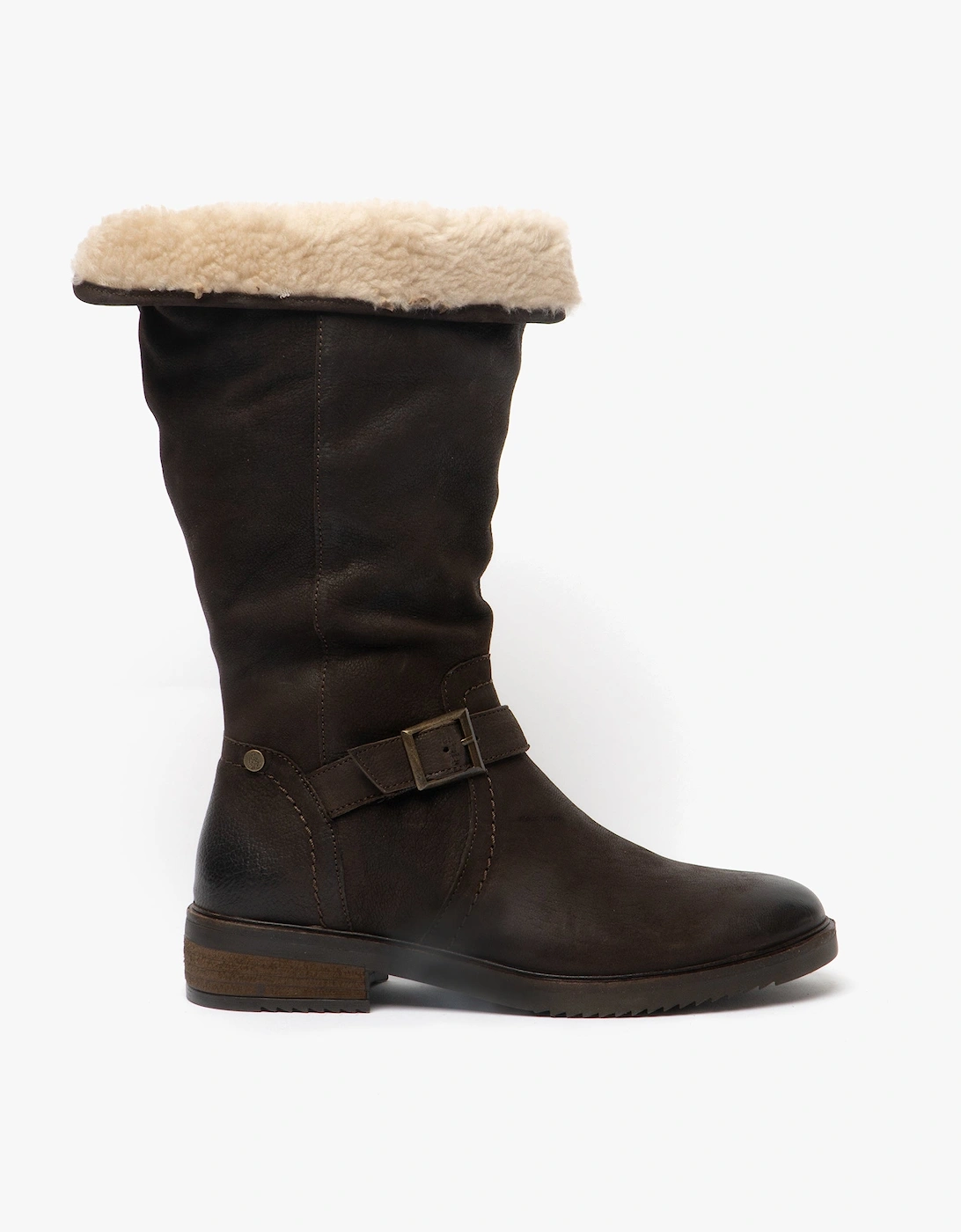 Hush Puppies Women's Hush Puppies BONNIE Womens Leather Mid Height Boots Brown