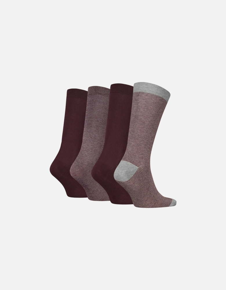 4 Pack Giftboxed Classic Mens Crew Socks Fudge/Grey Combo